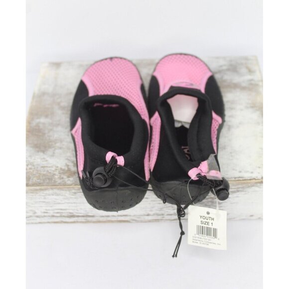 Ecsa Water Sports Shoes Girls Size 1 Pink Black Slip On Mesh Summer Beach NWOB - Picture 4 of 10